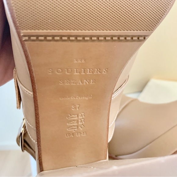 [🌟 PRICE FIRM] SEZANE Rebecca High Clogs Slingback Heels Light Beige Leather - Picture 15 of 16